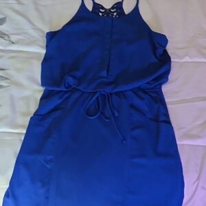 Elegant Blue Sleeveless Dress